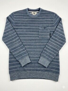 VISSLA Men's  Blue Striped Crewneck Sweater Sz Large